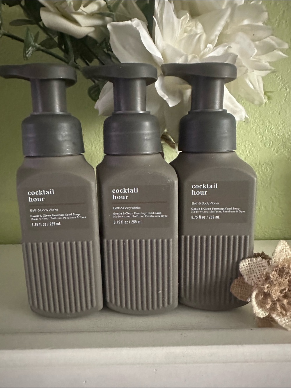 Bath & Body Works Cocktail Hour Foaming Hand Soap — Charcoal Gray Bottles (3) pc